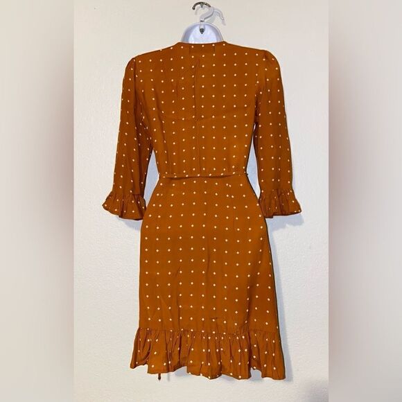 Faithfull the Brand Carmel Wrap Mini‎ Ruffle Dress in Stefano Print 2 NWOT - Picture 6 of 9